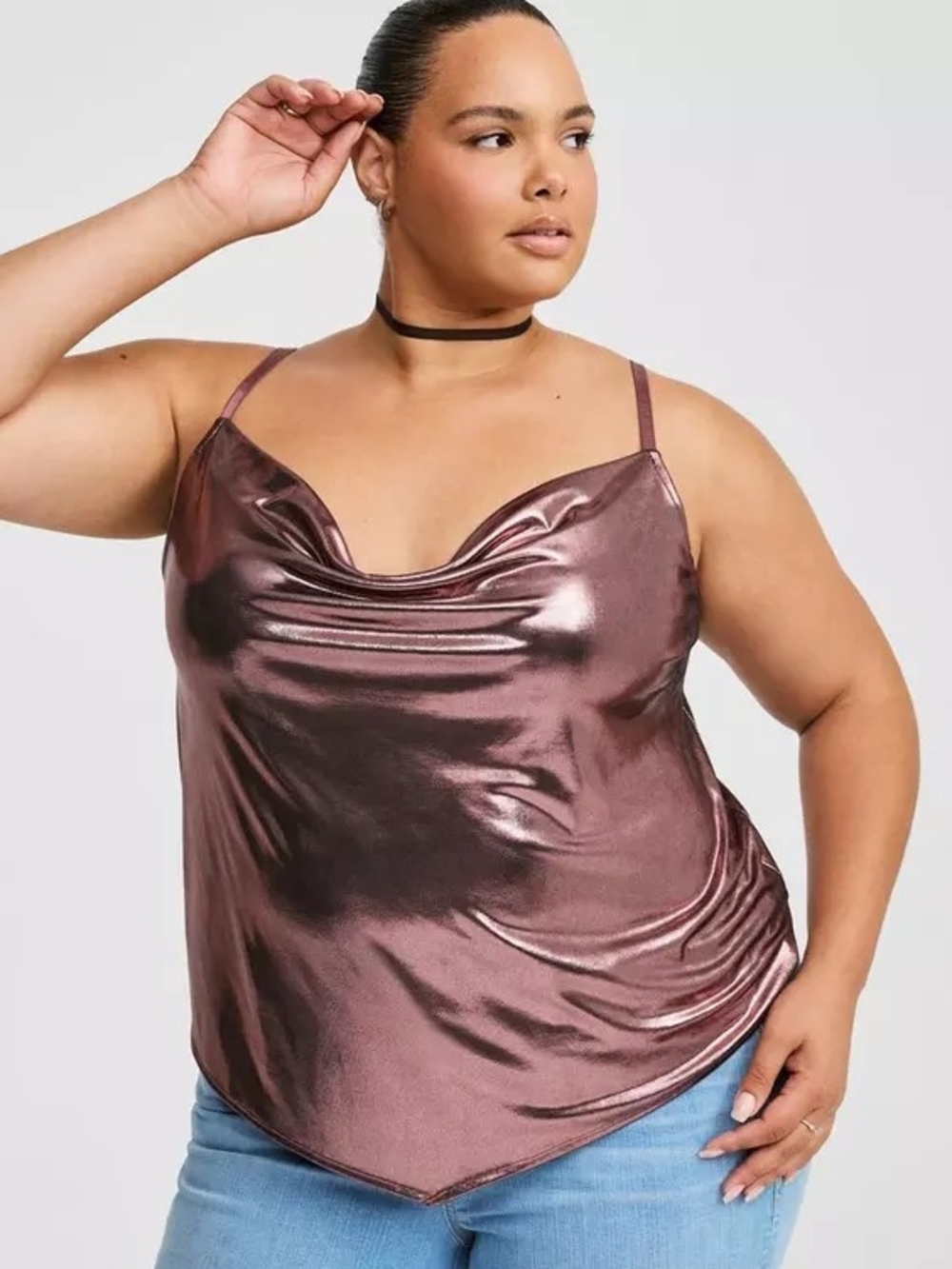 Gorgeous Torrid Metallic Cowl Neck Camisole